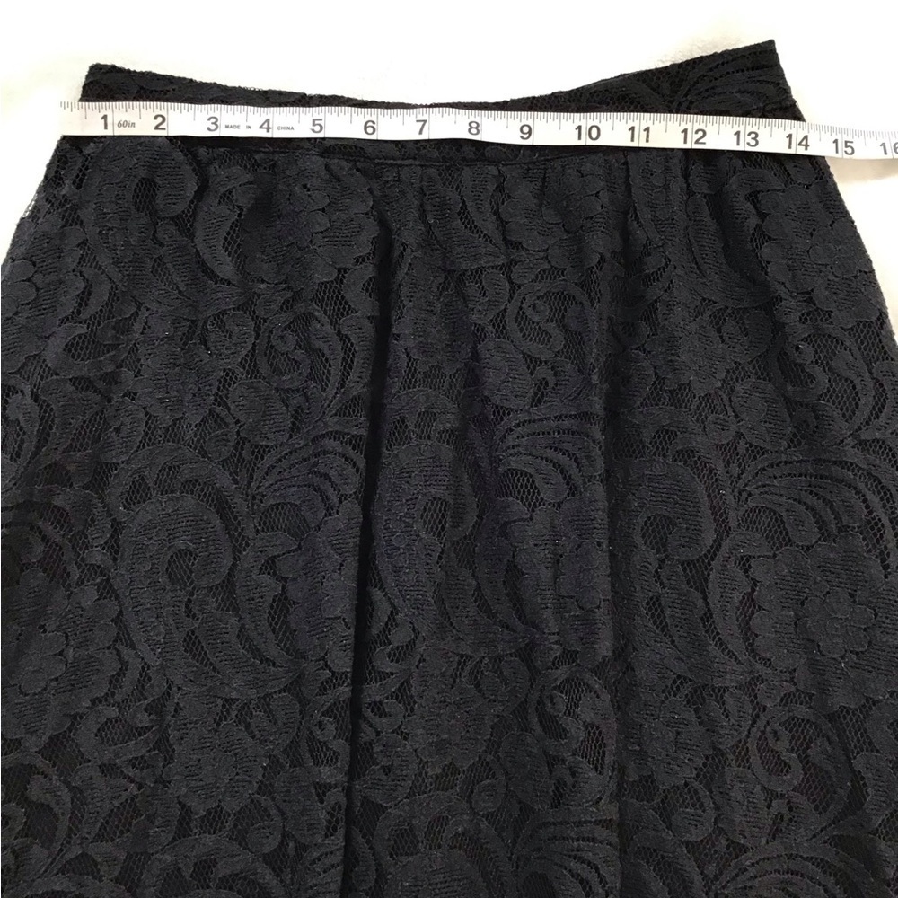 Abercrombie & Fitch NWT Black Floral Lace Midi Skirt Women’s Size Small - Picture 7 of 9